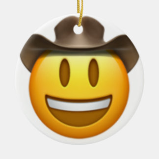 Ornamento De Cerâmica Rosto de Cowboy emoji