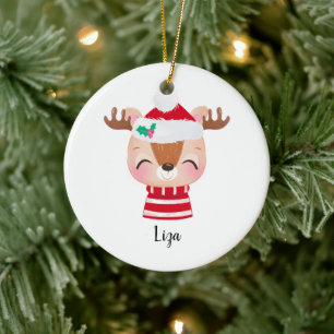 Ornamento De Cerâmica Rosto de Rebelde Sorridente de Natal