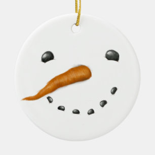 ORNAMENTO DE CERÂMICA ROSTO DE SNOWMAN