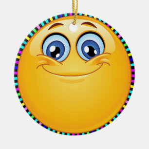 Ornamento De Cerâmica Rosto Feliz do Groovy Smile - SRF