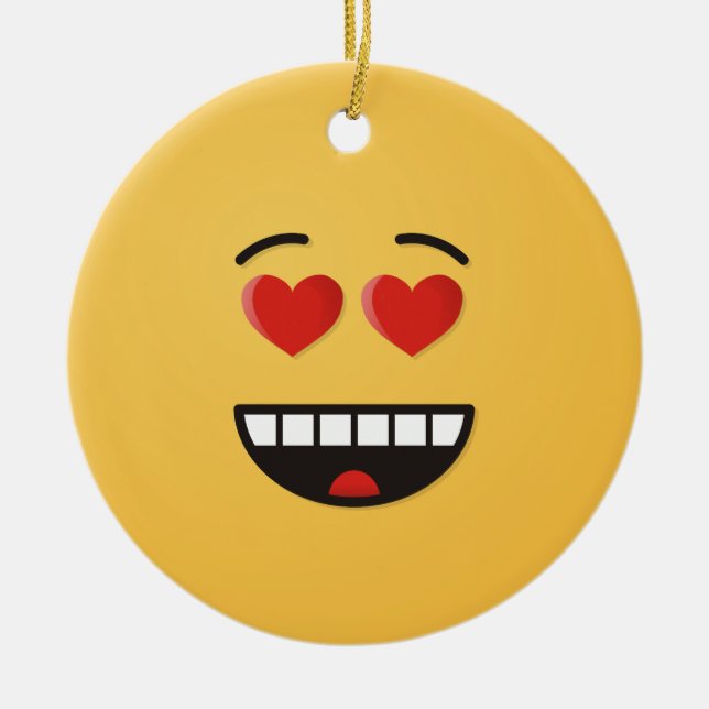 Ornamento De Cerâmica Rosto Sorridente com Óculos Cerâmicos em Forma de  (Frente)