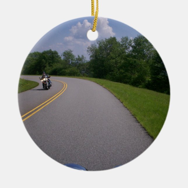 Ornamento De Cerâmica Rota cénico do Parkway azul de Ridge (Frente)