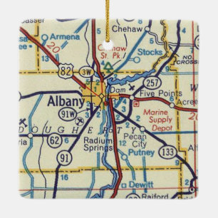 Ornamento De Cerâmica Roteiro da Albany Georgia Vintage