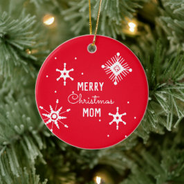 Ornamento De Cerâmica Roteiro de Flocos de Neve de Natal Feliz Mamãe