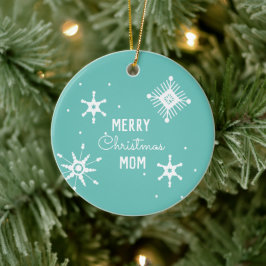Ornamento De Cerâmica Roteiro de Flocos de Neve de Natal Mãe Cerâmica Or