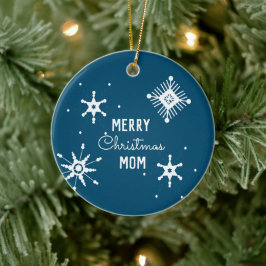 Ornamento De Cerâmica Roteiro de Flocos de Neve Feliz Natal Mamãe