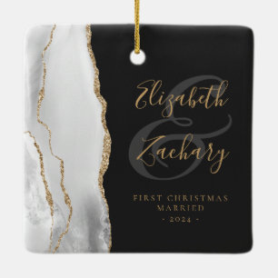 Ornamento De Cerâmica Roteiro Dourado da Agregação das Cinzas Casadas de