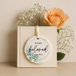 Ornamento De Cerâmica Roteiro Personalizado Batismo Amado