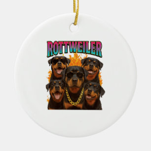 Ornamento De Cerâmica Rottweiler 