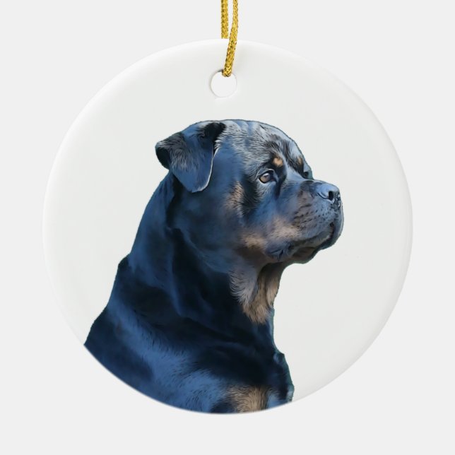 Ornamento De Cerâmica Rottweiler (Frente)