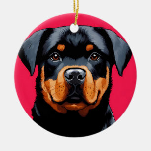 Ornamento De Cerâmica Rottweiler