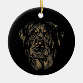 Ornamento De Cerâmica Rottweiler Cão Vintage Retrato Rottie Design