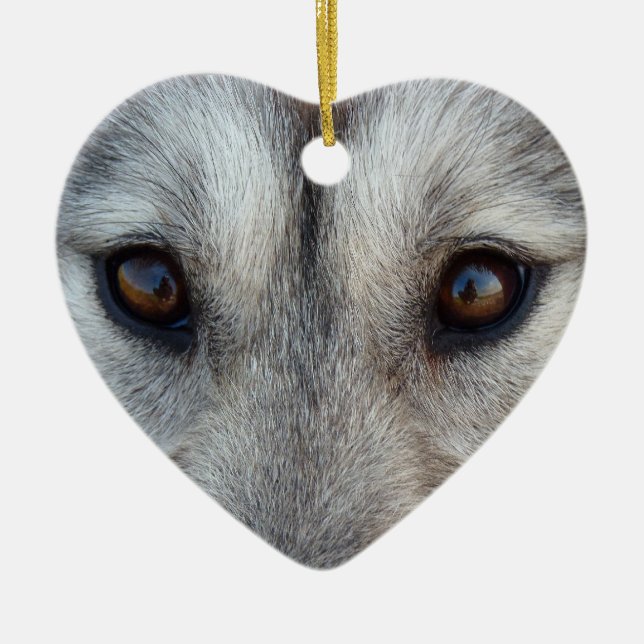 Ornamento De Cerâmica Rouco Ornament Wolf Pup Keepsasakydog Gifes (Frente)