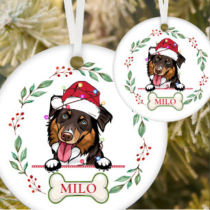 Ornamento De Cerâmica Rough Collie Dog - Presente de Natal Personalizado