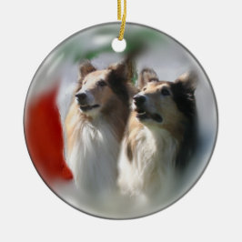 Ornamento De Cerâmica Rough Collie Natal Ornaments