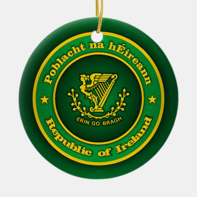 Ornamento De Cerâmica Roupa de Medalhão Irlandês (Frente)