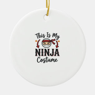Ornamento De Cerâmica Roupa de Ninja Engraçada Design de Vetor para o Ha