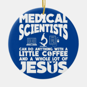 Ornamento De Cerâmica Roupas engraçadas de café para cientista médico Je