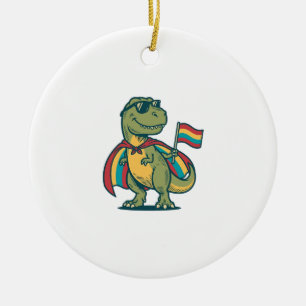 Ornamento De Cerâmica Roupas Vetoriais de Dinossauro Orgulho Fofo Design