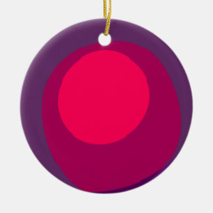 Ornamento De Cerâmica Roxo E Rosa 6078