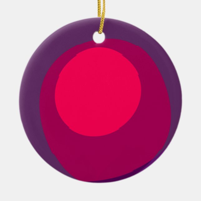 Ornamento De Cerâmica Roxo E Rosa 6078 (Frente)