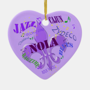 Ornamento De Cerâmica Roxo personalizado da música de Nova Orleães