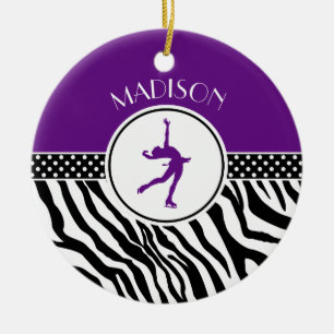 Ornamento De Cerâmica Roxo seu patinagem artística conhecido do