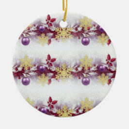 Ornamento De Cerâmica Royal Holiday Garland — Festive Ornament Design