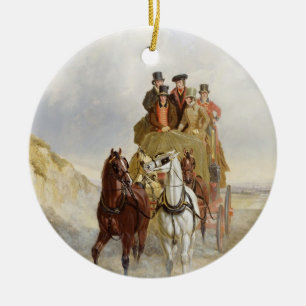 Ornamento De Cerâmica Royal Mail treina na estrada, 1841 (óleo na