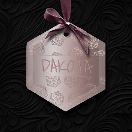 Ornamento De Cerâmica RPG Luxe | Mauve Fantasy Tabletop Gamer Personaliz