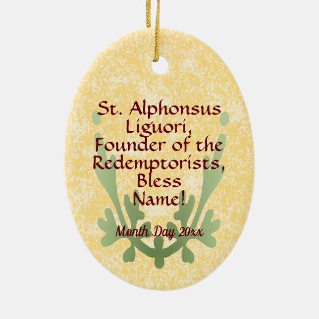Ornamento De Cerâmica Rua. Alphonsus Liguori (SAU 039) (Verso)