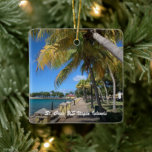 Ornamento De Cerâmica RUA das Ilhas Virgens dos EUA. Croix USVI Natal<br><div class="desc">RUA das Ilhas Virgens dos EUA. Croix USVI Tropical Christmas Cerâmica Ornament apresenta uma bela fotografia do Cais Frederiksted em Ruas. Croix USA Virgin Islands com as belas palmeiras e bonito águas azuis. O Ornamento será excelente para suas coleções. Maravilhoso para sua árvore de Natal e decoração doméstica. Personalize-o. Foto...</div>