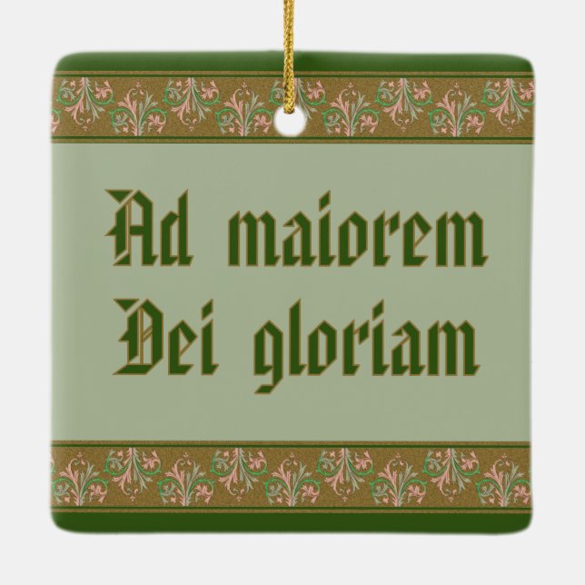 Ornamento De Cerâmica Rua. Ignatius Loyola (BK 050; Latim Motto) (Verso)