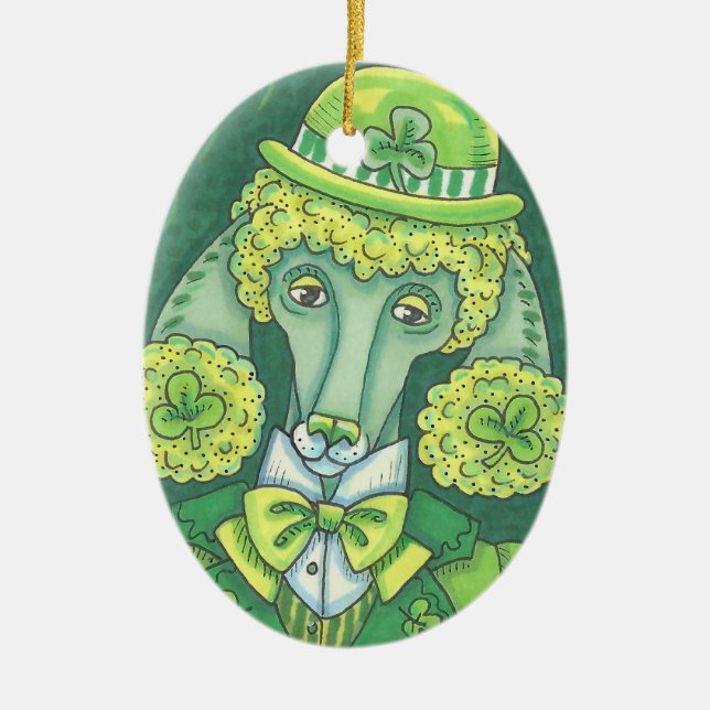 ORNAMENTO DE CERÂMICA RUA IRLANDESA. PATRICK'S DAY DOG ORNAMENT (Frente)