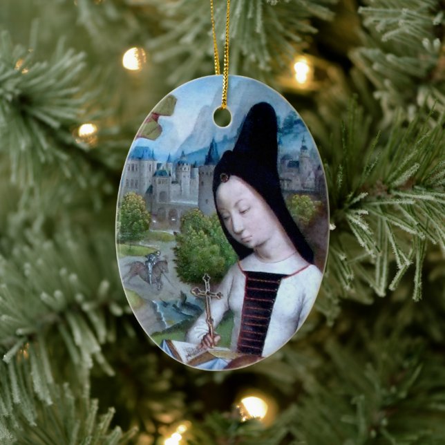 Ornamento De Cerâmica Rua. Margaret de Antioch (pormenor; M 070) (Árvore)