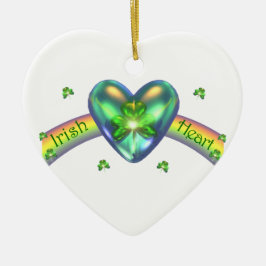 Ornamento De Cerâmica Rua. Patricks Day Irish Shamrock Heart