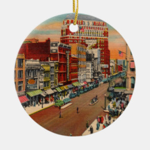 Ornamento De Cerâmica Rua Principal - Buffalo, NY Vintage Ornament