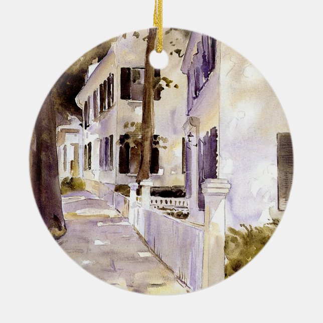 Ornamento De Cerâmica Rua Principal, Nantucket (Traseira)