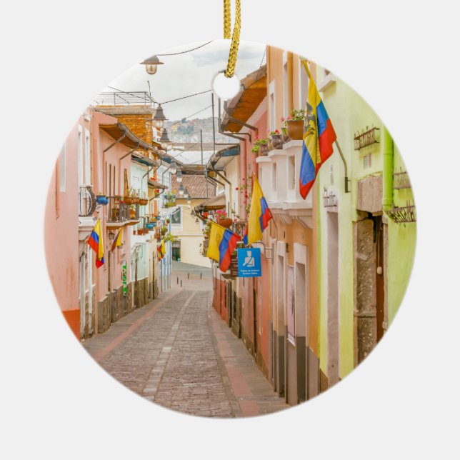 Ornamento De Cerâmica Rua Quito Equador de Ronda do La (Frente)