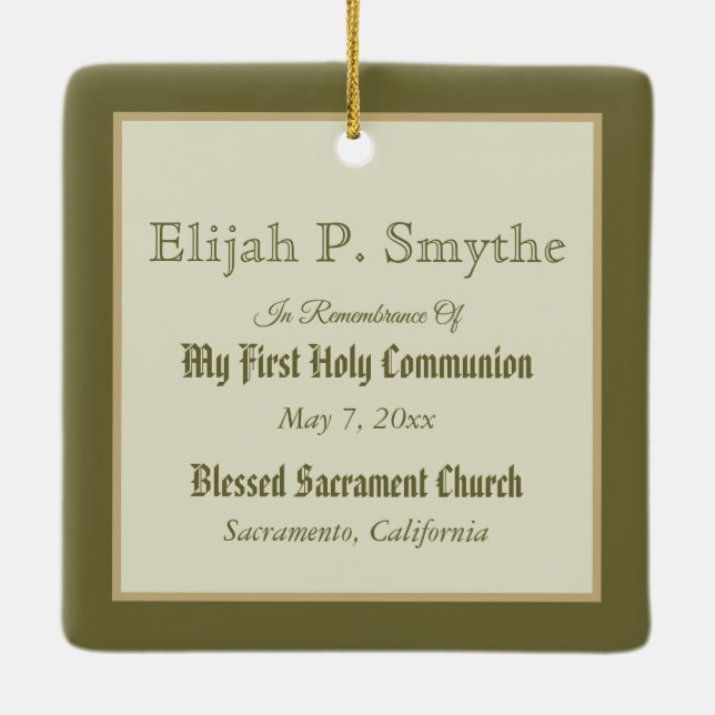 Ornamento De Cerâmica Rua. Tarcisius recebendo o Eucarista (BL 02) (Verso)