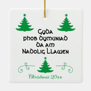 Ornamento De Cerâmica Rua. Winifred of Wales (P 002; Welsh)