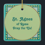 Ornamento De Cerâmica Ruas. Agnes de Roma (BK 006)<br><div class="desc">Ruas. Agnes de Roma (d. 305) era uma bela virgem cristã-berço de classe alta, mágica durante a última perseguição aos cristãos, a perseguição Excelente pelo imperador Diocletiano. Apenas com 12 ou 13 anos de idade — muito jovem pelos padrões atuais, mas de idade aliciante na Roma antiga — Agnes foi...</div>