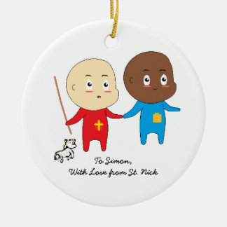 Ornamento De Cerâmica Ruas De Arte Para Crianças Inúteis. Bebês Gêmeos N