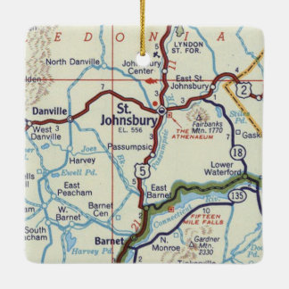 Ornamento De Cerâmica Ruas Retro. Johnsbury Vermont