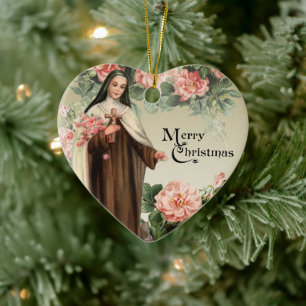 Ornamento De Cerâmica Ruas. Rosas de Natal Religiosos