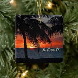 Ornamento De Cerâmica RUAS Sunset das Ilhas Virgens dos EUA. Croix USVI 