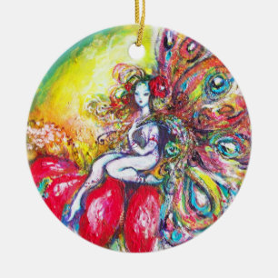ORNAMENTO DE CERÂMICA RUBI VIBRANTE VERMELHO DO TITANIA