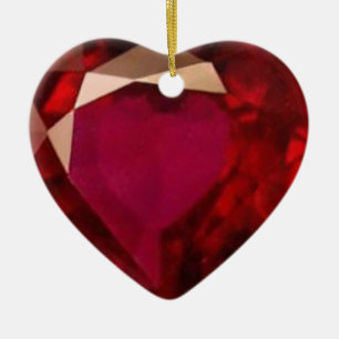 Ornamento De Cerâmica Ruby Heart