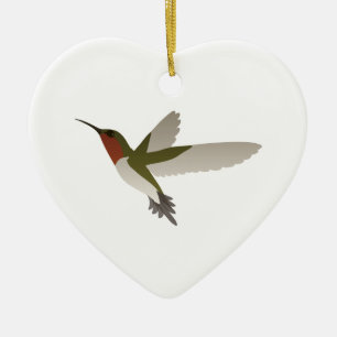 Ornamento De Cerâmica Ruby Throated Hummingbird
