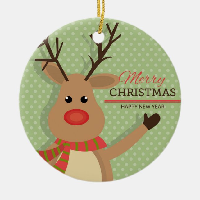 Ornamento De Cerâmica Rudolph (Frente)